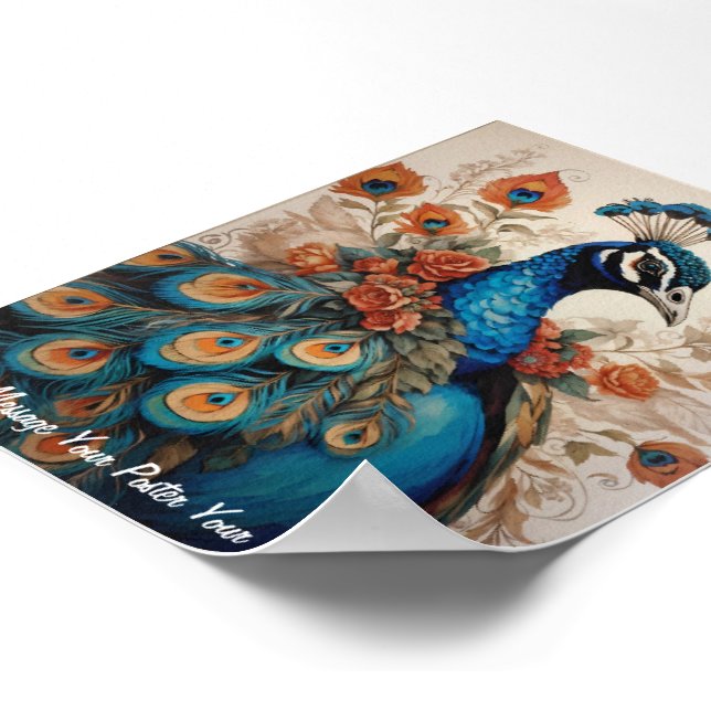 Majestisk senator: Boho Peacock Poster (Hörn)