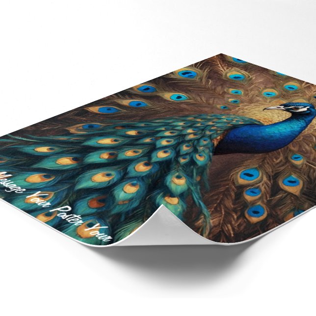 Majestisk senator: Boho Peacock Poster (Hörn)