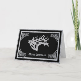 Majestisk Silhuett av Elk-Tjur Helgkort