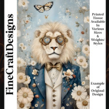 Majestisk Steampunk Lejon vid Hat K2 Decoupage