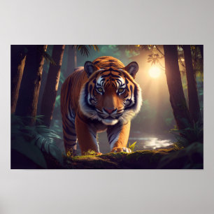Majestisk tiger i skogen poster