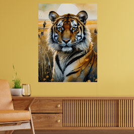 Majestisk tiger i vattenfärg poster