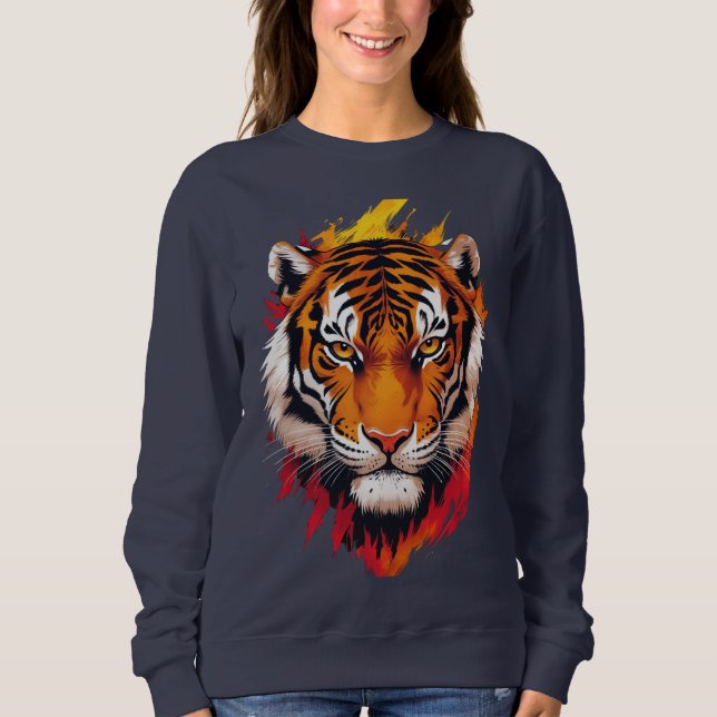 Majestisk tiger- symbol för makt, mod och styrka t shirt (Framsida)