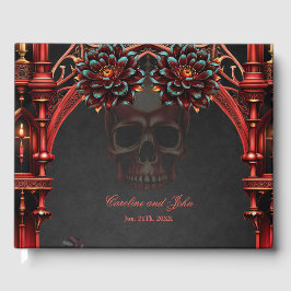 Majestisk torn med mörk blommor. gästböcker