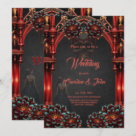 Majestisk torn med mörk blommor. inbjudningar