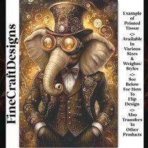 Majestisk utsmyckad Steampunk Elefant AT3 Dekoupag