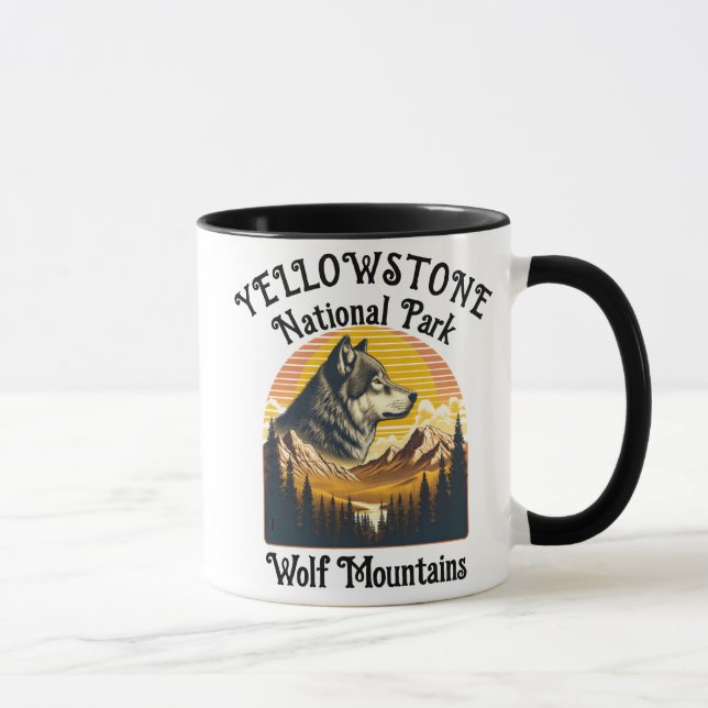 Majestisk Varg av Yellowstone Mugg (Höger)