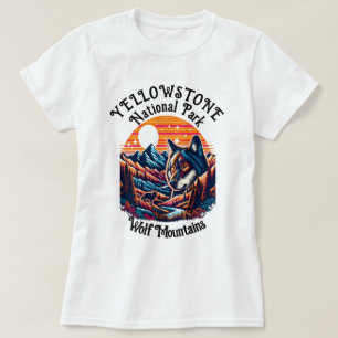 Majestisk Varg med Mountaintop T Shirt
