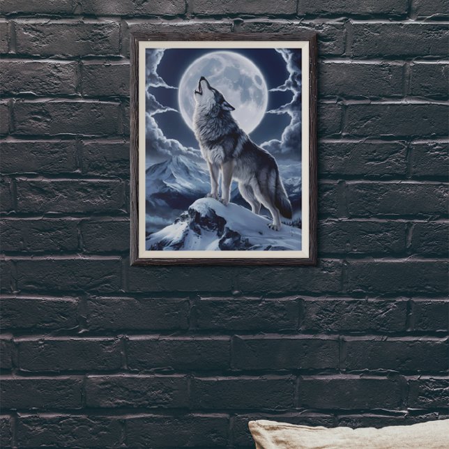 Majestisk Varg över snötoppen Poster (Skapare uppladdad)