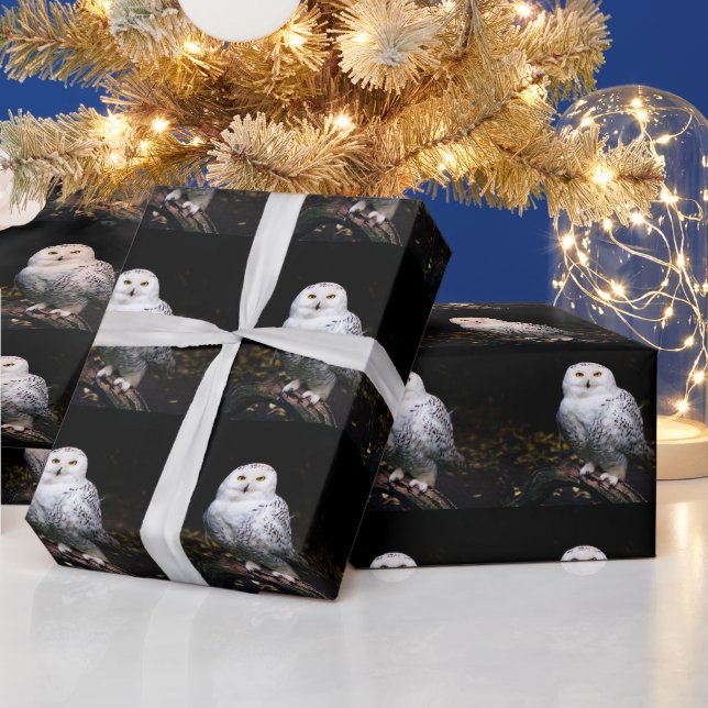 Majestisk vinter snöuggla presentpapper (Helgdagar)