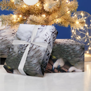 Majestisk vintersnowy uggla presentpapper