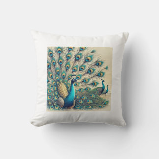 Majestiska peacocks - Vibrant Feather Visning vid Kudde