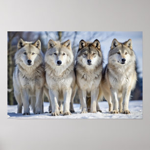 Majestiska Varger i Snölandskap, vilda djur Poster