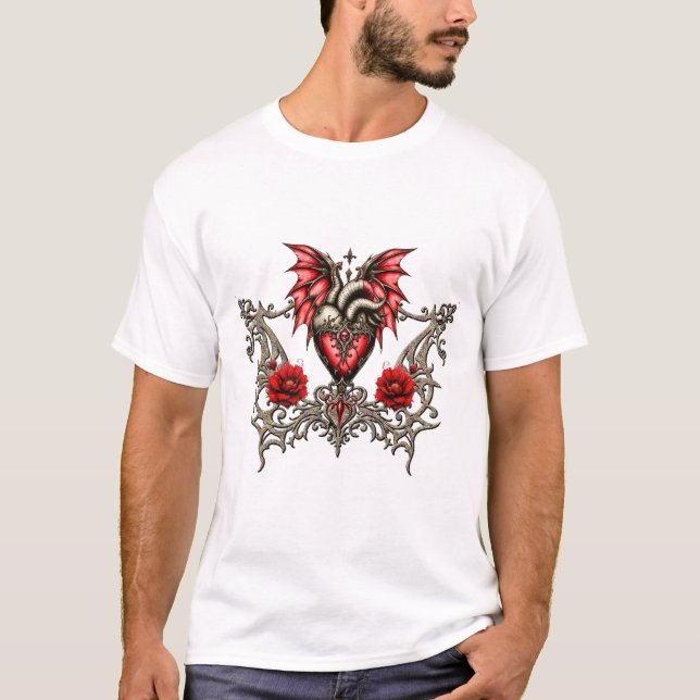 Majestiskt hjärta, ett gotiskt Romantik T Shirt (Framsida)