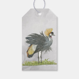 Majestiskt utrotningshotad Grått-kran Presentetikett