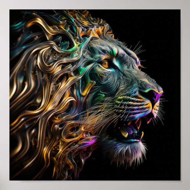 Majestueuze Leeuw Poster (Framsidan)
