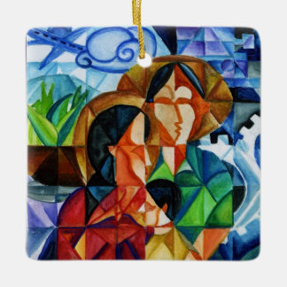 Majfred segrar på jordinternationellkonstnär julgransprydnad keramik