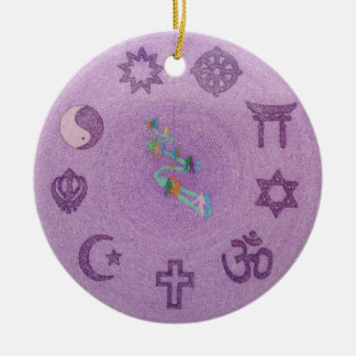 Majfred segrar på jordMandala Julgransprydnad Keramik