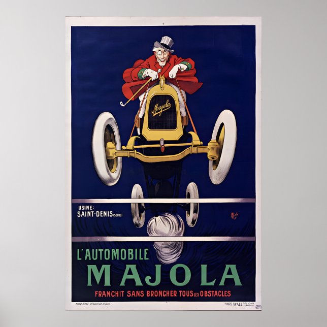 Majola Auto Affisch - Vintage Affischtryck (Framsidan)
