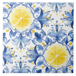 Majolica,blå plattor,sicilianska plattor,keramiskt kakelplatta