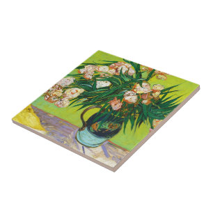 Majolica Burk Grenar Oleander Vincent van Gogh Kakelplatta