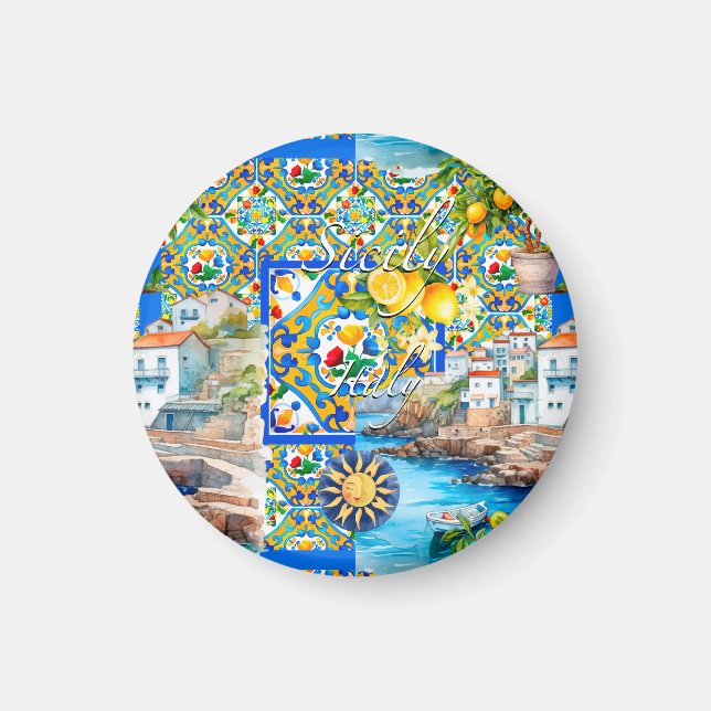 Majolica,citron,sicilianska plattor, magnet (Framsidan)