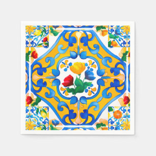 Majolica,citron,sicilianska plattor, pappersservett