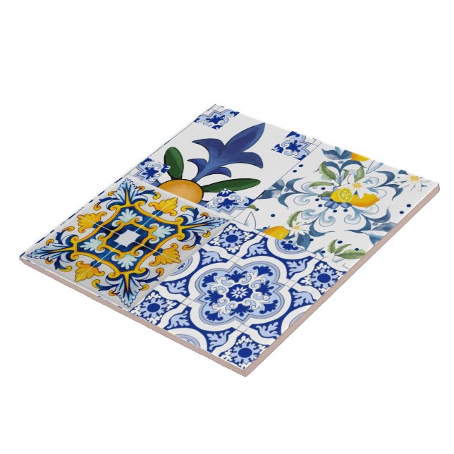 Majolica,citrus,Medelhavsbrickor Kakelplatta (Sidan)
