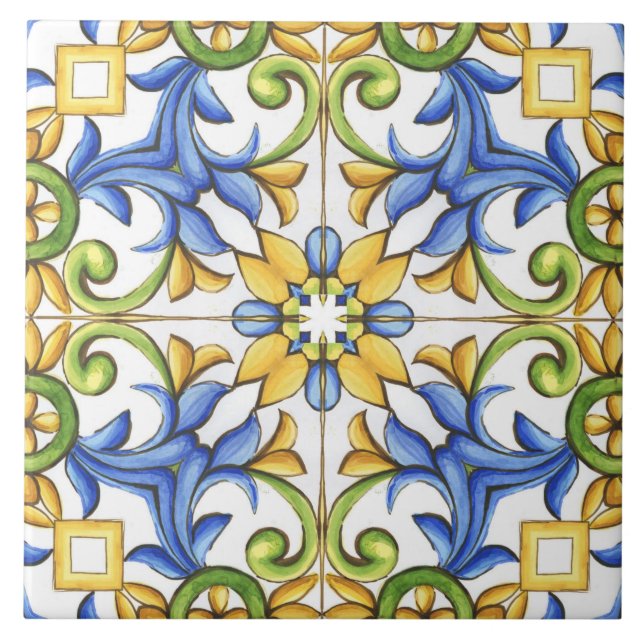 Majolica, Medelhavsbricka, Kakelplatta (Framsidan)