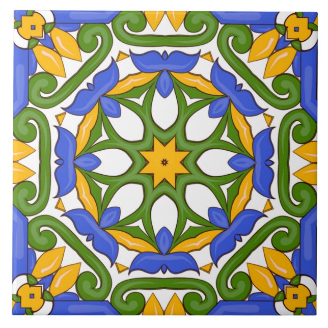 Majolica, Medelhavsbrickor Kakelplatta (Framsidan)