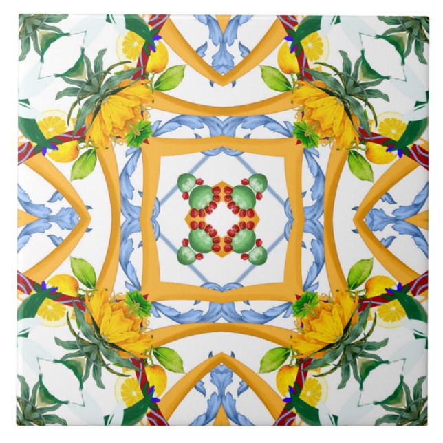 Majolica, Medelhavsbrickor Kakelplatta (Framsidan)