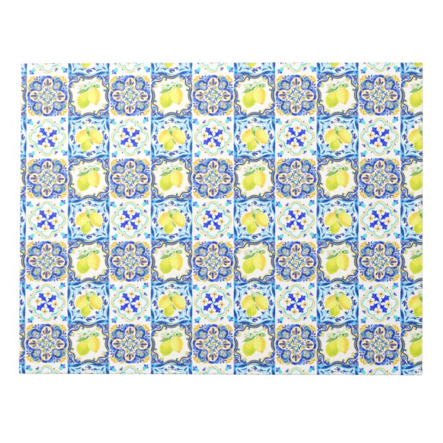 Majolica Mediterranean Lemon Tiles Anteckningsblock (Framsida)