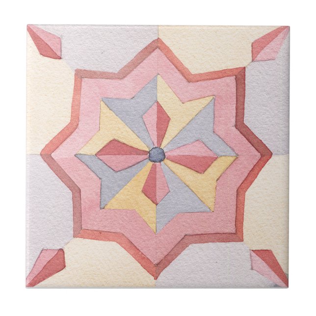 Majolica Watercolor Kakelplatta (Framsidan)