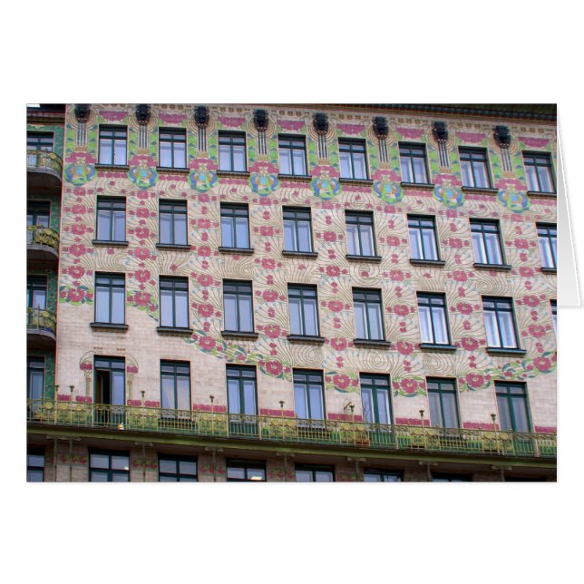 Majolikahaus Wien Österrike Hälsningskort (Framsidan Horizontal)