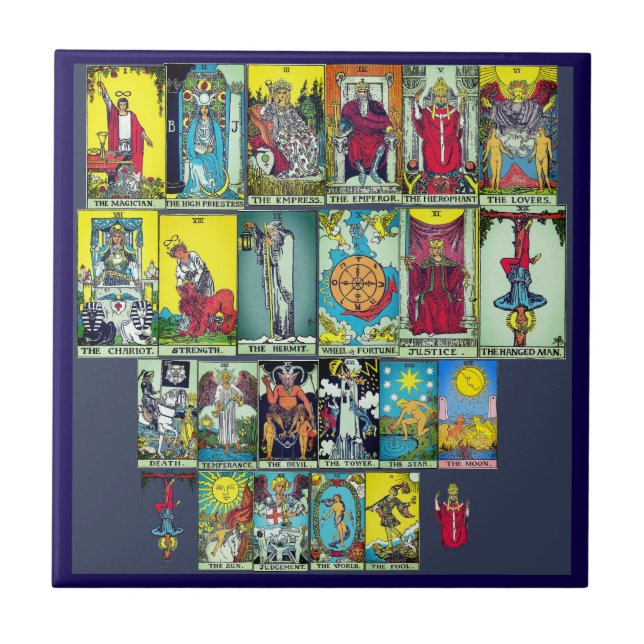Major Arcana Tarot Cards Ceramic Tile Kakelplatta (Framsidan)