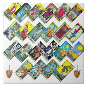 Major Arcana Tarot Collage Kakelplatta