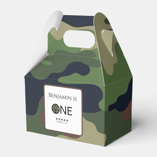 Major Cutie Party Favor Box Kids First Birthday Presentaskar (Framsidan Sidan)