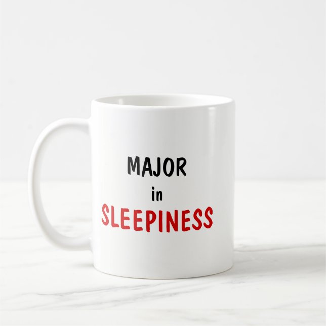 Major in Sleepiness Master in Coffee – Coffee Joke Kaffemugg (Vänster)