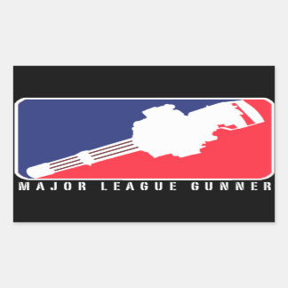 MAJOR LEAGUE GUNNER | MINIGUN STICKER REKTANGULÄRT KLISTERMÄRKE