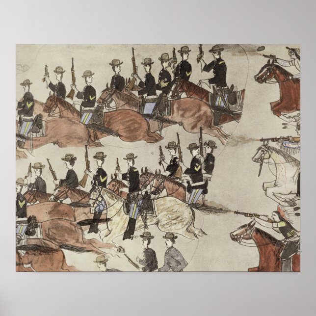 Major Marcus Renos reträtt före indiankungen Poster (Framsidan)