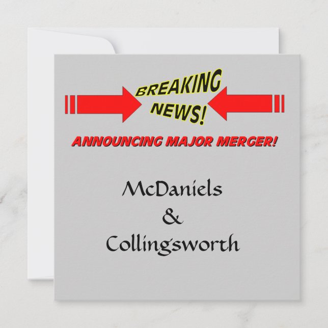 Major Merger Bröllop spara datum Inbjudningar (Framsida)