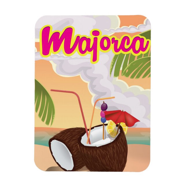 majorca vintage rese reklamblad. magnet (Vertikal)