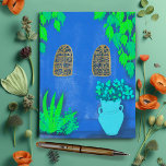 Majorelle Gardens Blue La Jardin Vykort<br><div class="desc">Söt blå murar och ljusa färgstarka växter,  hand plockade av mig för er! Titta på min butik för mer!</div>