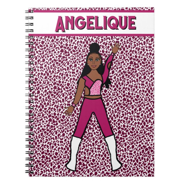 Majorette Dancer Berry Leopard Notebook Anteckningsbok (Framsidan)