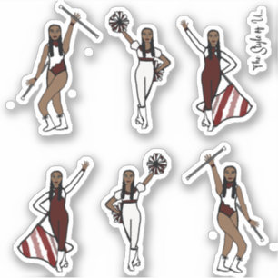 Majorette / Dancer / Cheer / Flagga Burgundy Klistermärken