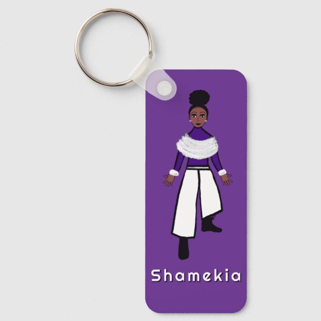 Majorette/ Dancer Faux Päls/ Lila #1 Nyckelring (Framsida)