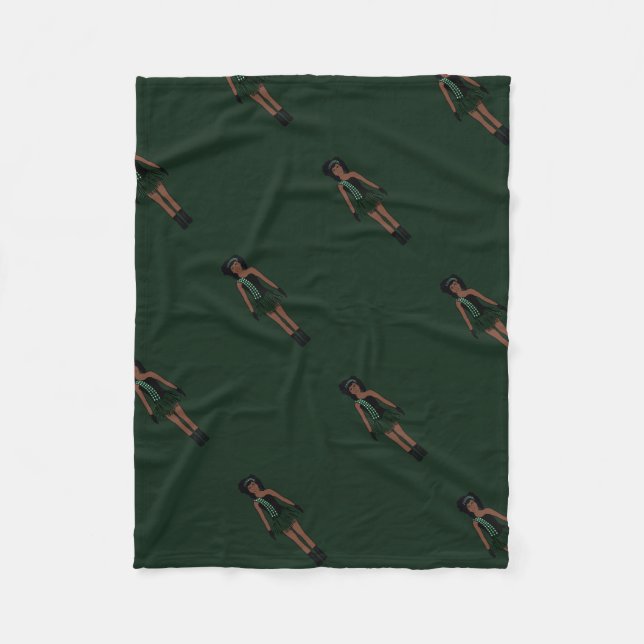 Majorette/ Dancer Fleece Blanket Black & Forest (Framsidan)