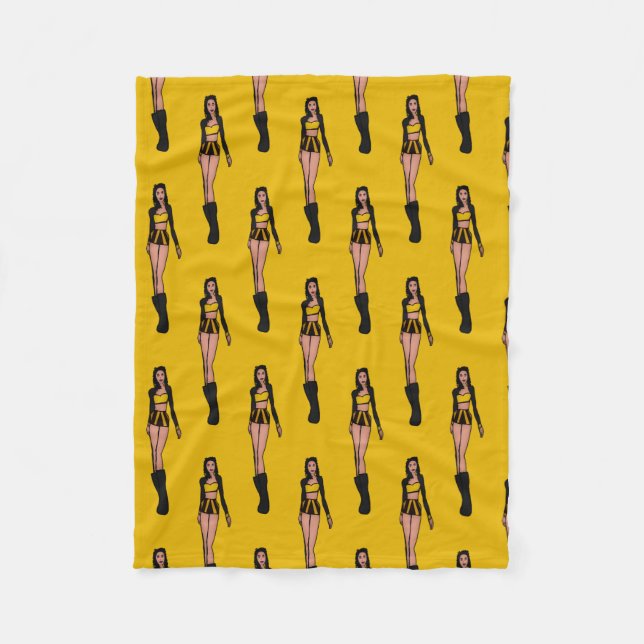 Majorette/ Dancer Fleece Blanket Black & Guld (Framsidan)
