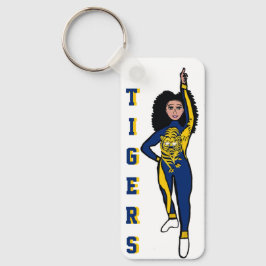 Majorette/ Dancer Keychain Blue Gult Tiger D Nyckelring