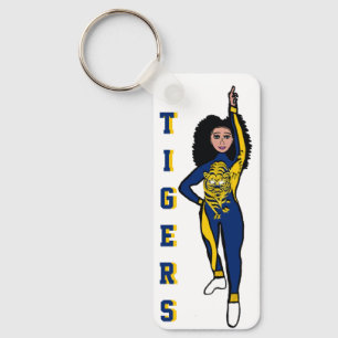 Majorette/ Dancer Keychain Blue Gult Tiger D Nyckelring